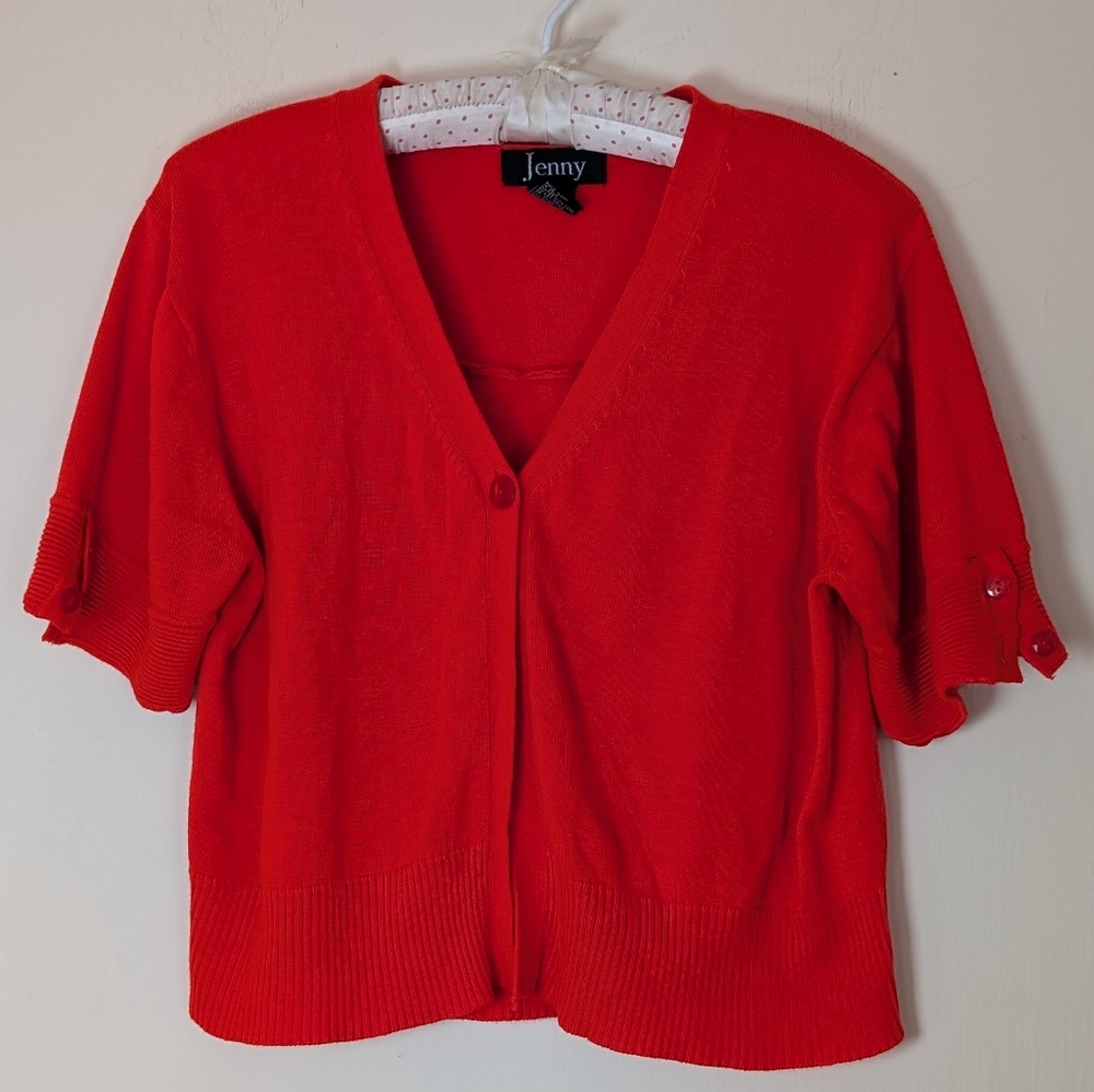Jenny Sweater Women's XL Cropped Orange‎ Shrug